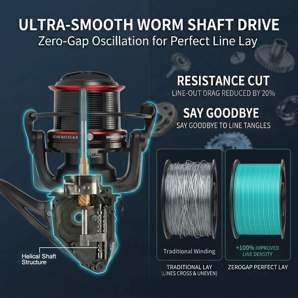 CAZULO Long Cast Spinning Reel - đánh giá và giá Reel Drag Knob